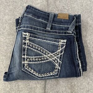 Ariat Dark Blue Wide Leg Jeans with White Contrast Stitching